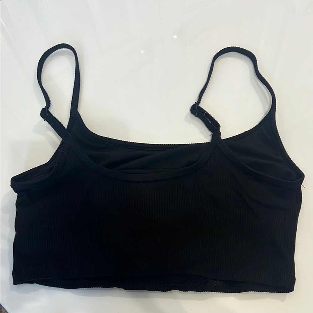 Black Ribbed bikini  Top - Picture 2 of 3